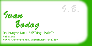 ivan bodog business card